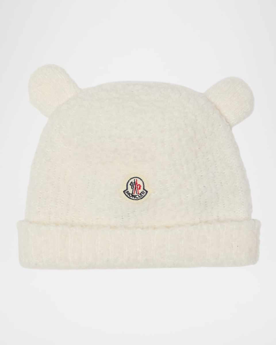 Girl's Wool Fleece Infant Beanie with Teddy Bear Ears